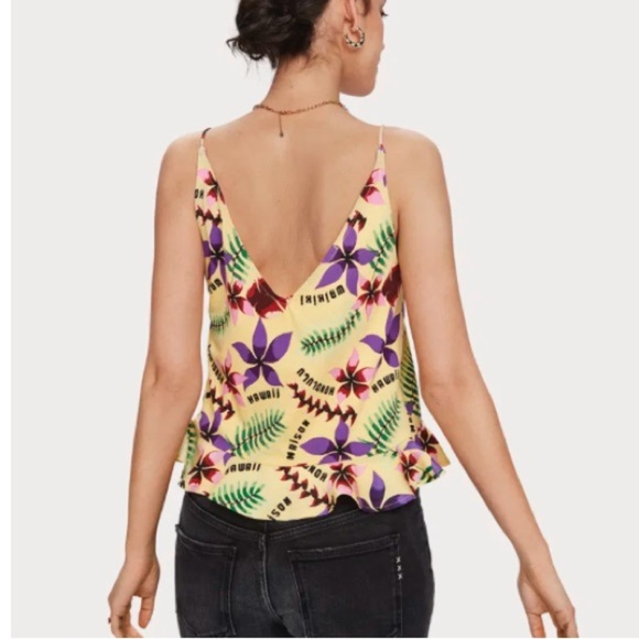 SCOTCH & SODA Peplum Tank Top Floral Print V-Neck Camisole Top size M - Picture 3 of 4